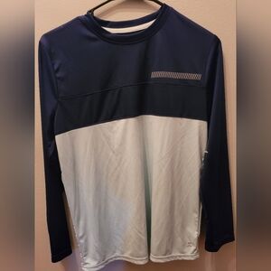 Xersion Quick Dry Shirt L 14-16 Husky Aqua Navy